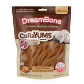 DreamBone CollaYUMS Twists, boîte 20 unités, favorise la mastication sans cuir brut