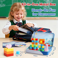 Dreamon 0-8in magnetic cubes support STEM learning and fine motor skills.