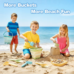 Dreamon beach toy shovels and rakes paired for quick cleanup after play