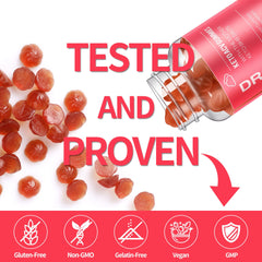 DREAVIO Keto ACV Gummies ingredients closeup with B6 and B12
