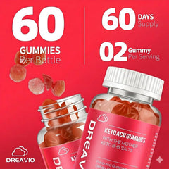 DREAVIO Keto ACV Gummies texture closeup shows chewy consistency