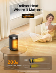 DREO space heater quiet operation highlighting low-noise performance