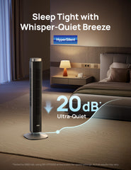 DREO Tower Fan control panel with settings and modes