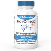 DrFormulas HairOmega DHT Blocker bottle for daily hair health.