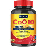 DRFOSTER CoQ10 600mg softgels bottle for daily energy support and antioxidant protection.