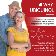 DRFOSTER CoQ10 ubiquinol softgels label closeup indicating CGMP and non-GMO quality