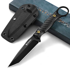 DRGSKL Tanto knife with geometric blade enhances piercing and cutting precision.