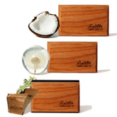 Drift starter kit wood block on visor clip for steady car fragrance.