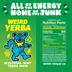WEIRD mystical mint pack showcases 12-pack convenience for on-the-go fueling.