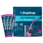 DripDrop Berry electrolyte packet for on-the-go hydration.