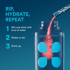 DripDrop Fruit Punch dissolves in 8 oz water quickly