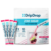 DripDrop sugar-free cherry limeade packets for convenient on-the-go hydration