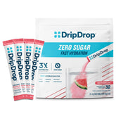 DripDrop Sugar Free Hydration zero watermelon packet for on-the-go hydration.