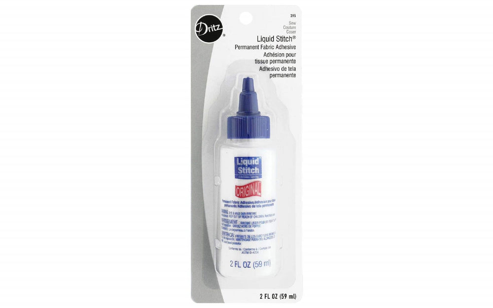 Dritz Liquid Stitch 2 oz bottle with clear adhesive for hems and appliqués