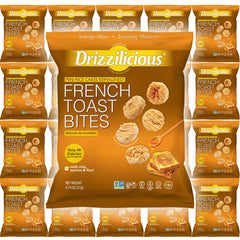 Gluten-free vegan label on Drizzilicious rice cakes appeals to clean snackers.
