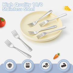 DRKIO toddler forks with rounded tines support safe self-feeding.