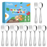 DRKIO 12-piece toddler utensils set for safe self-feeding