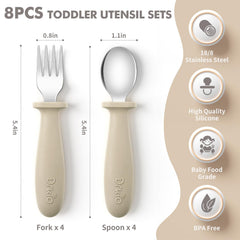 DRKIO forks and spoons in 18/8 stainless steel, dishwasher-safe for quick cleanup.
