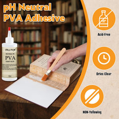 DRLPSN PVA glue being spread smoothly for precise binding.