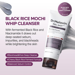 Dr.Melaxin Mochi whip texture closeup highlights airy foam for refreshing cleansing.