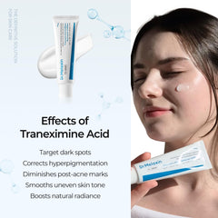 Dr.Melaxin TX Cream in hand shows fragrance-free, gentle care.