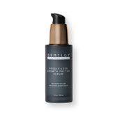 DRMTLGY growth-factor serum bottle highlights hydration and subtle firming benefits.