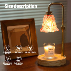 Droyek Candle Warmer Lamp dimmer control highlights adjustable heat and ambience