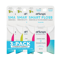 DrTung's Smart Floss pack of 3 with cardamom flavor for natural cleaning.