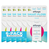 DrTung's Smart Floss cardamom pack front, flavor and six-pack value.