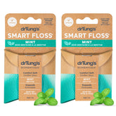 drTung's Smart Floss Mint expanding floss in use, reaching tight spaces.