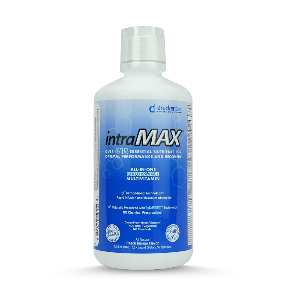 Drucker Labs intraMAX bottle pour shows convenient daily nutrition support