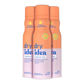 Dry Idea fragrance-free dry spray deodorant bottle for all-day protection.