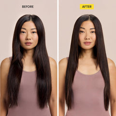 Drybar Liquid Glass being applied to damp hair, providing instant shine and smoother strands.