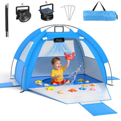 Dsquu Baby Beach Tent with sun shade provides cool shade on the beach