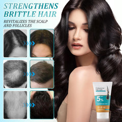 Dssuoa applying hair growth cream to scalp during massage