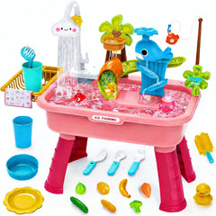 Dtadvlo upgraded sand water table with cloud faucet for engaging water play