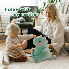 DUANMUL Green 23in dinosaur plush doubles as a decorative pillow