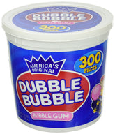 Dubble Bubble original gum tub with twist-wrap pieces for easy sharing.