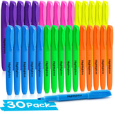 Duchong 30-count highlighters pack with vibrant colors for organized notes.