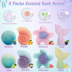 Duchong bath bombs with surprise mermaid toys inside for delightful bath play