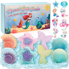 Duchong mermaid bath bombs 8-pack ready for kids' bath time fun with surprises