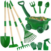 Duckura kids garden tools wheelbarrow ready for outdoor play and easy transport.