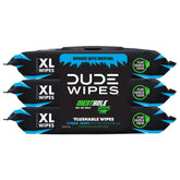 DUDE Wipes MentHOLE XXtreme 3-pack front view for a cooling, on-the-go clean.