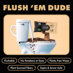 DUDE Morning Grind extra-large wipes for bigger messes