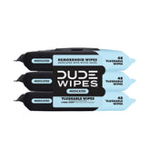 Dude Wipes fragrance-free hemorrhoid wipes, 3-pack, for gentle cleansing.