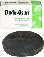 DuDu Osun soap bars close-up reveals natural texture for gentle cleansing.