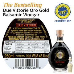 Drizzle of Due Vittorie Oro Gold Balsamic showing smooth acidity for finishing dishes.