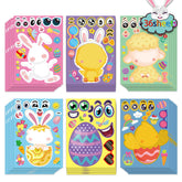 DUJAA Easter stickers bunny designs perfect for kids' crafts and party favors.