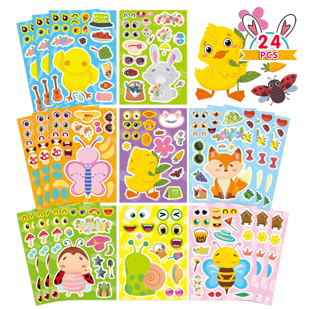 DUJAA Spring stickers set featuring animals for kids' crafts and creative projects.