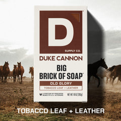 10-ounce Old Glory brick highlights heavyweight, durable cleansing bar.